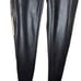 Spanx Faux Leather Metallic Track Stripes Leggings Size M