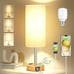 3 Way Dimmable Touch Small Lamp USB C Charging Ports and AC Outlet