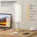 3 Way Dimmable Touch Small Lamp USB C Charging Ports and AC Outlet