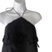 TJD Size XS Black Crochet Boho Festival Halter Top