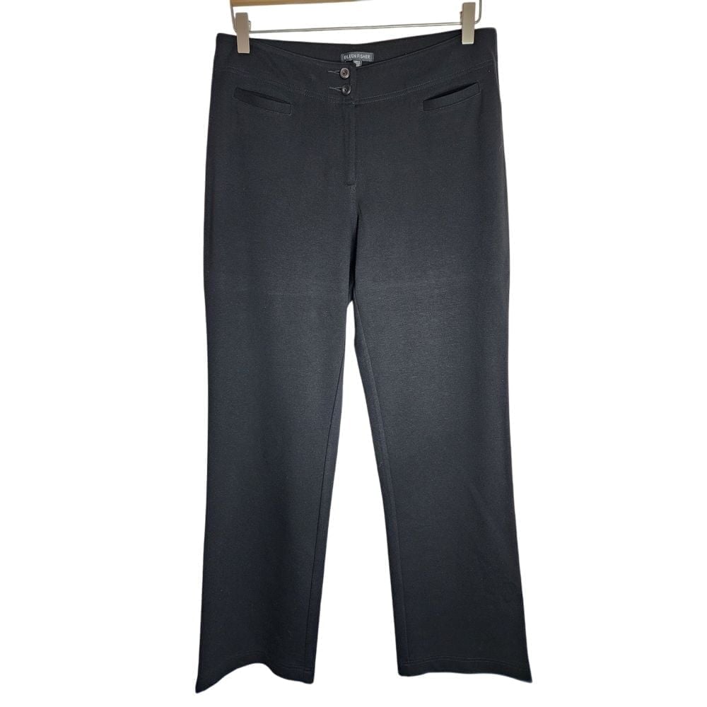 Eileen Fisher Pants Women's Small Straight Wide Leg Office Dressy Trouser Black