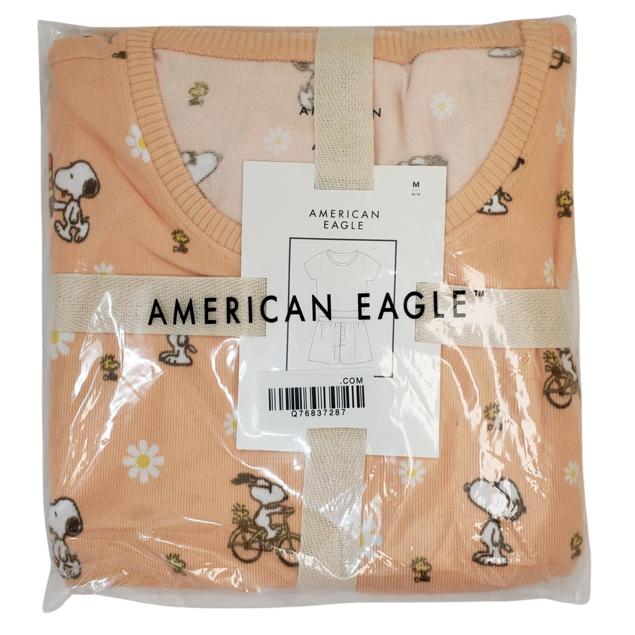 AMERICAN EAGLE Women's Snoopy Ice Cream Plush Baby Tee Pajama Set