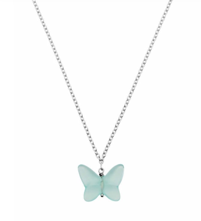 Lalique Lagoon Butterfly Sterling Silver Necklace
