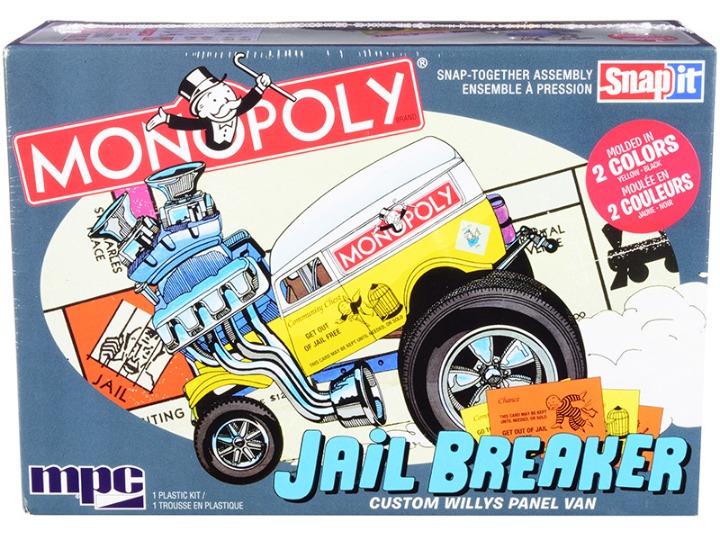 Skill 1 Snap Model Kit Custom Willys Panel Van Jail Breaker Monopoly 1/25