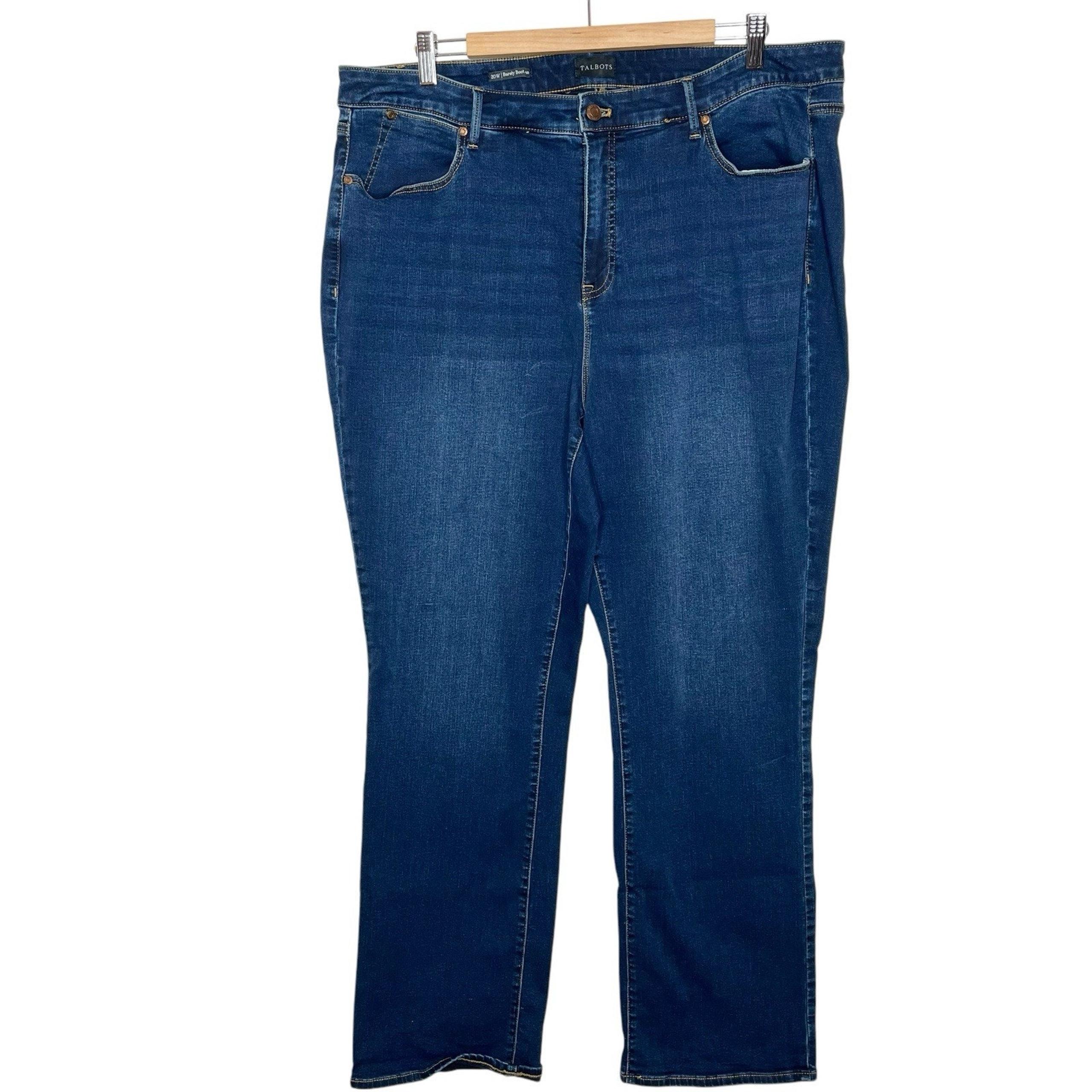 Talbots Barely Boot Cut Jeans Womens Size 20W Mid Rise Dark Wash Bootcut Stretch