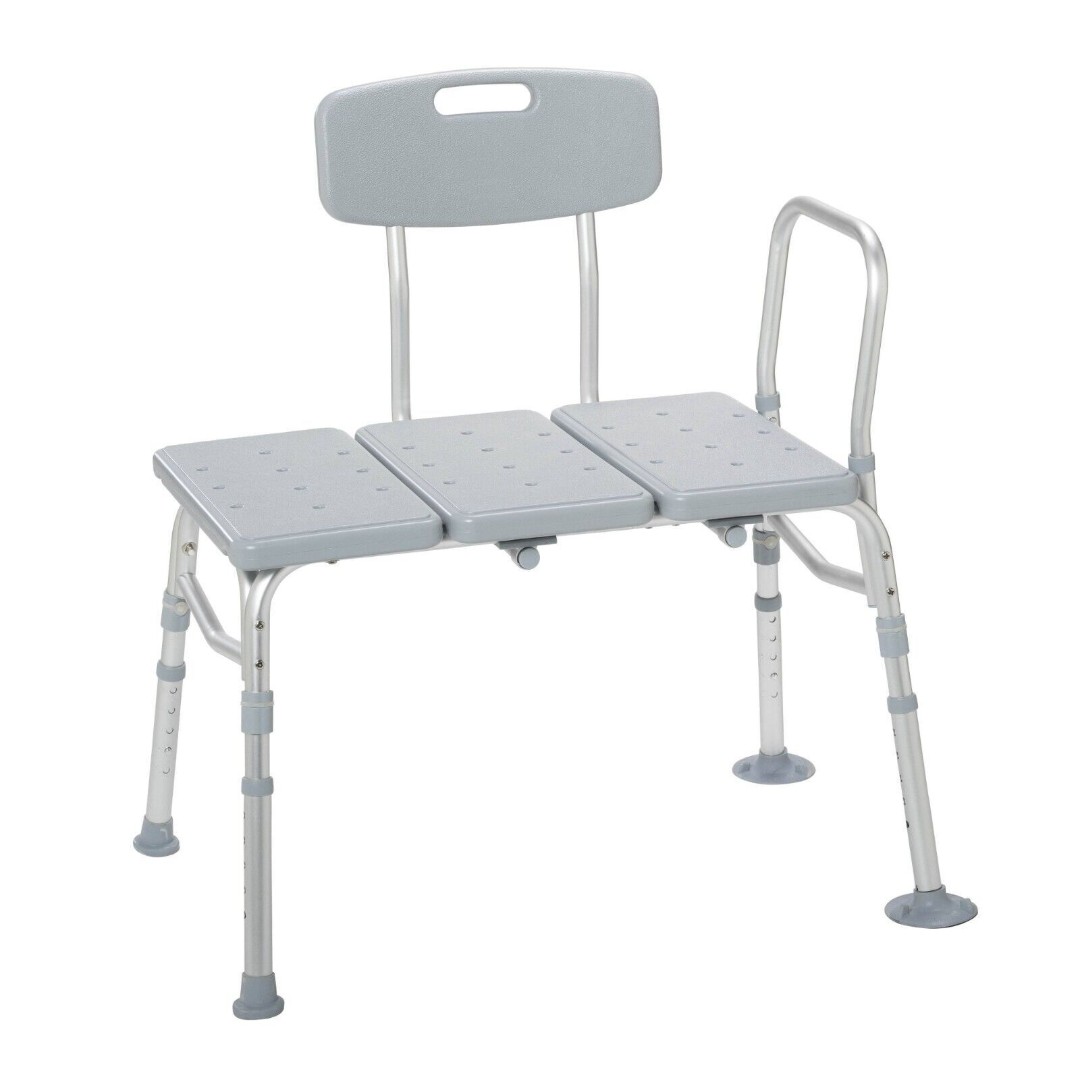 Drive Medical 12011KD-1 Tub Transfer Bench for Bathtub with Adjustable Backrest