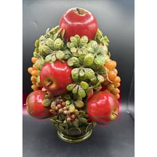 1970s Awesome Centerpiece Plastic Fruit & Planter Marked Japan c2314 Ardco MCM