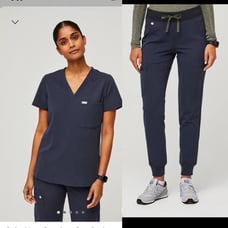 FIGS Quiet Navy Scrub Set Small Catarina and M/P Zamora Joggers