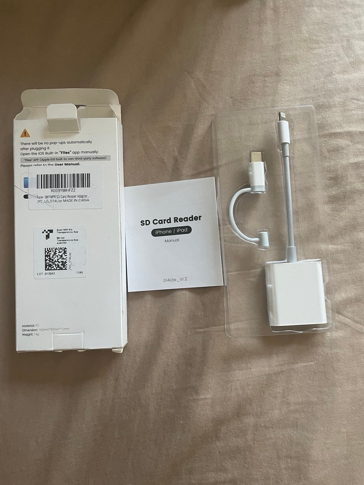 Pack  of 5 SD Card Reader for iPhone iPad, Lightning & USB C Dual Connectors to