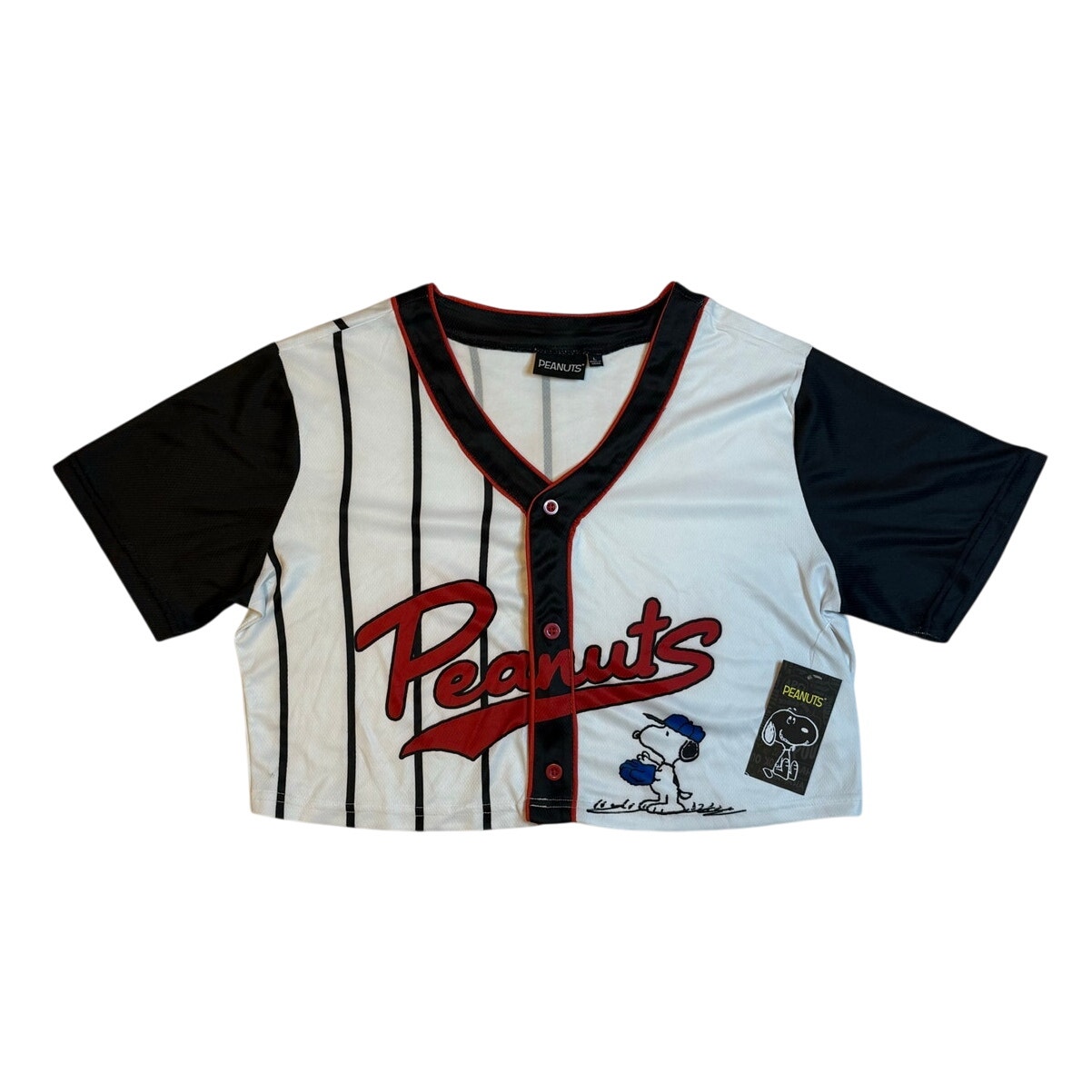Peanuts Crop Top Jersey sz: LARGE NEW WITH TAGS