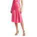 HELMUT LANG Neon Pink Satin A-line Asymmetric Flounce Midi Skirt 10 M