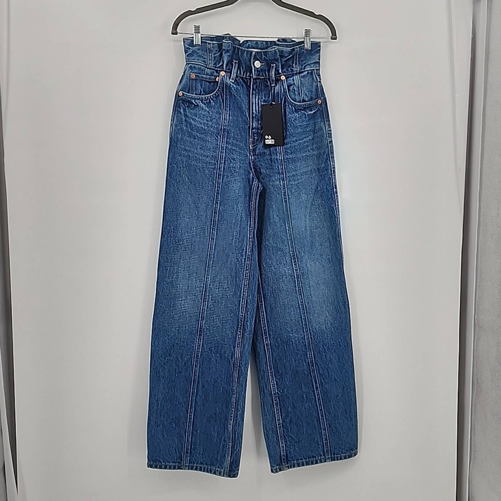 Weekday Destin Paperbag Jeans Blue Women's Size 28