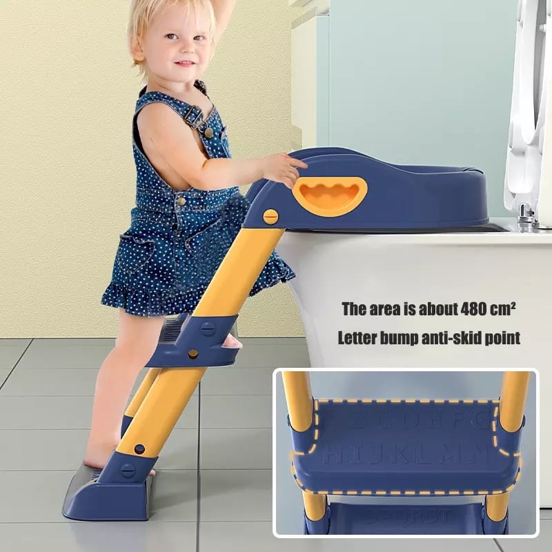 Potty Training Seat with Step Stool Ladder, Foldable Toddler Potty Seat