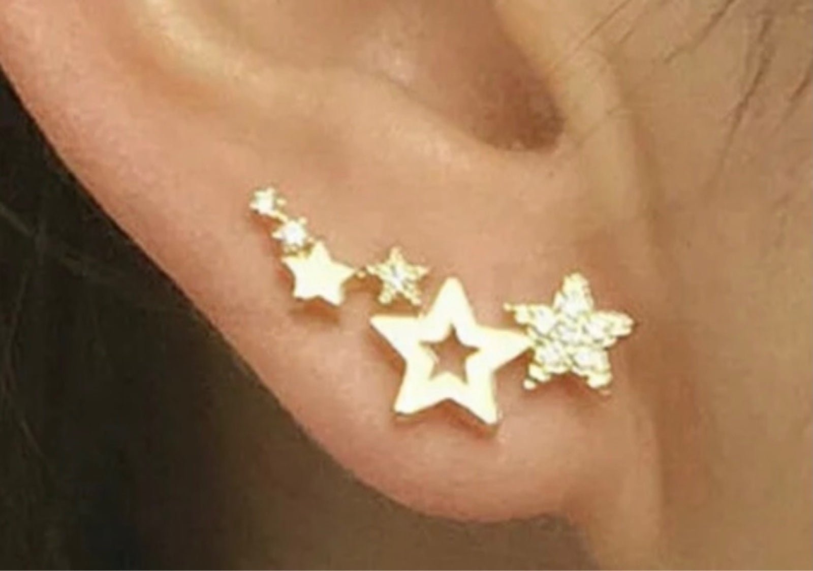 Gold Star Studded Ear Climbers