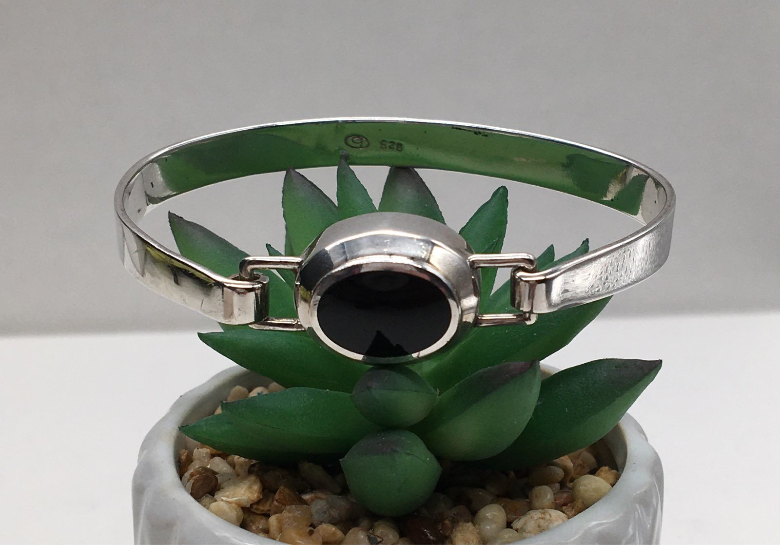 Vintage Sterling Onyx Bracelet