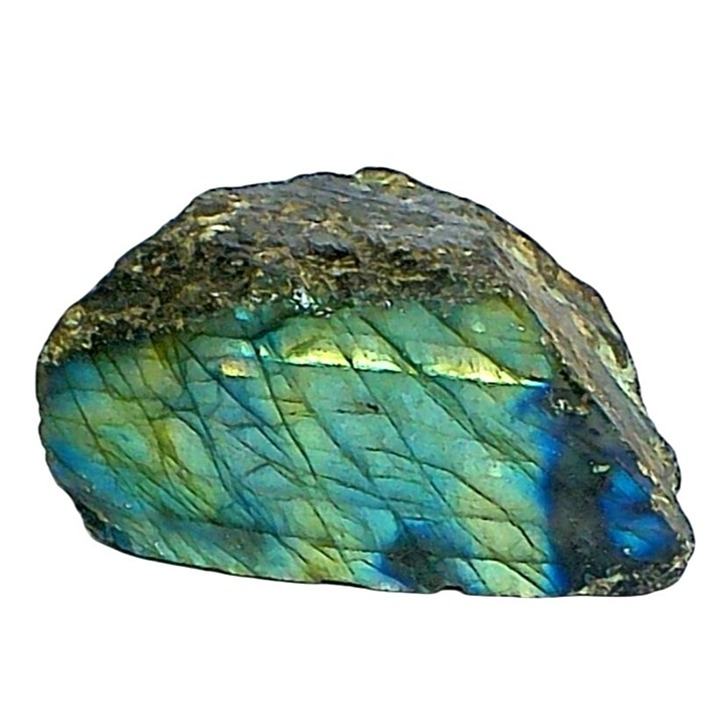 Labradorite Crystal With Iridescent Blue & Green Highlights
