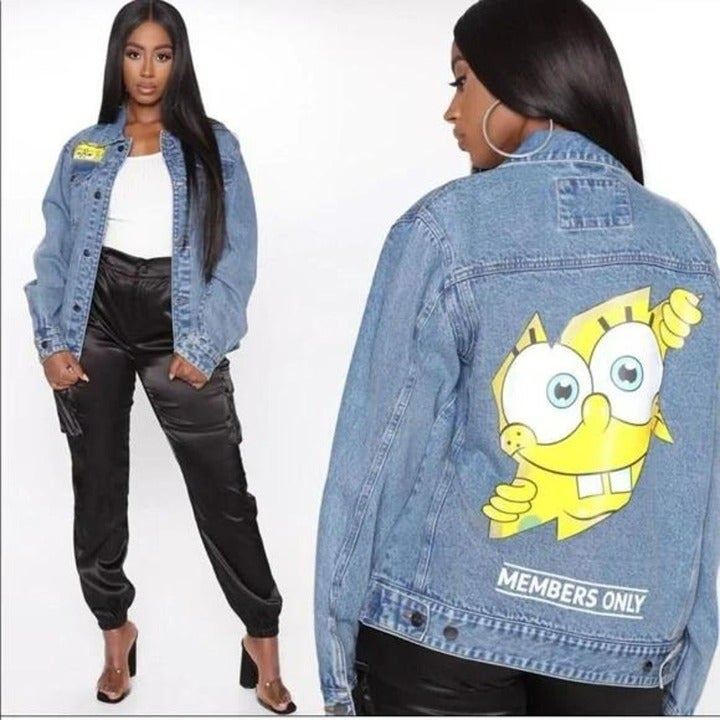 Members Only X Nickelodean Spongebob Squarepants Jean Jacket