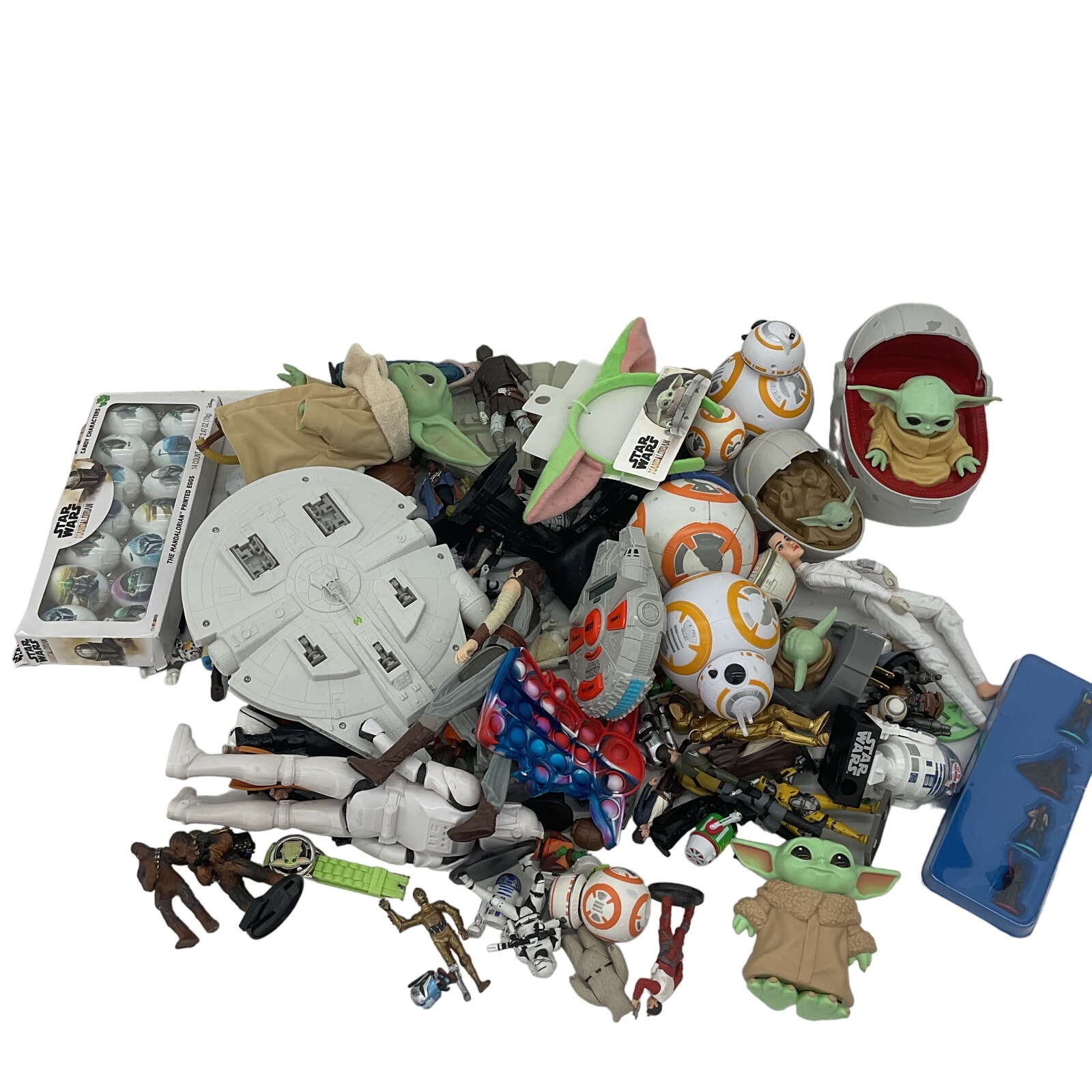 Preowned Star Wars Action Figure Collection Toys Figures LOT 14 lbs Droids Grogu