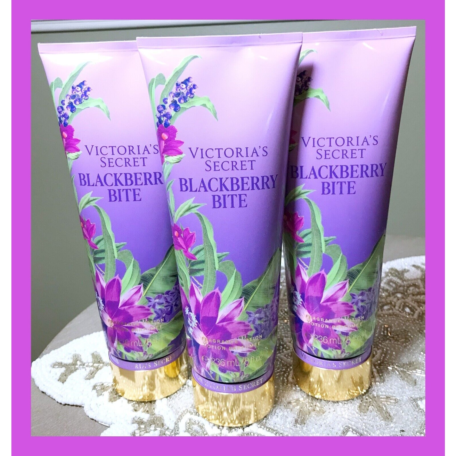 Victoria's Secret 8 fl oz Limited Tropic Nectar Body Lotion BLACKBERRY BITE 3pcs