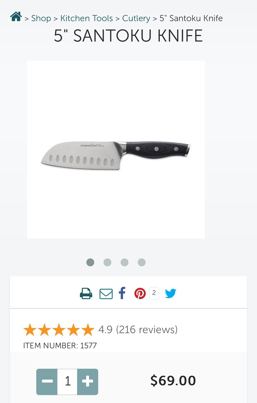 Pampered Chef Santoku Knife