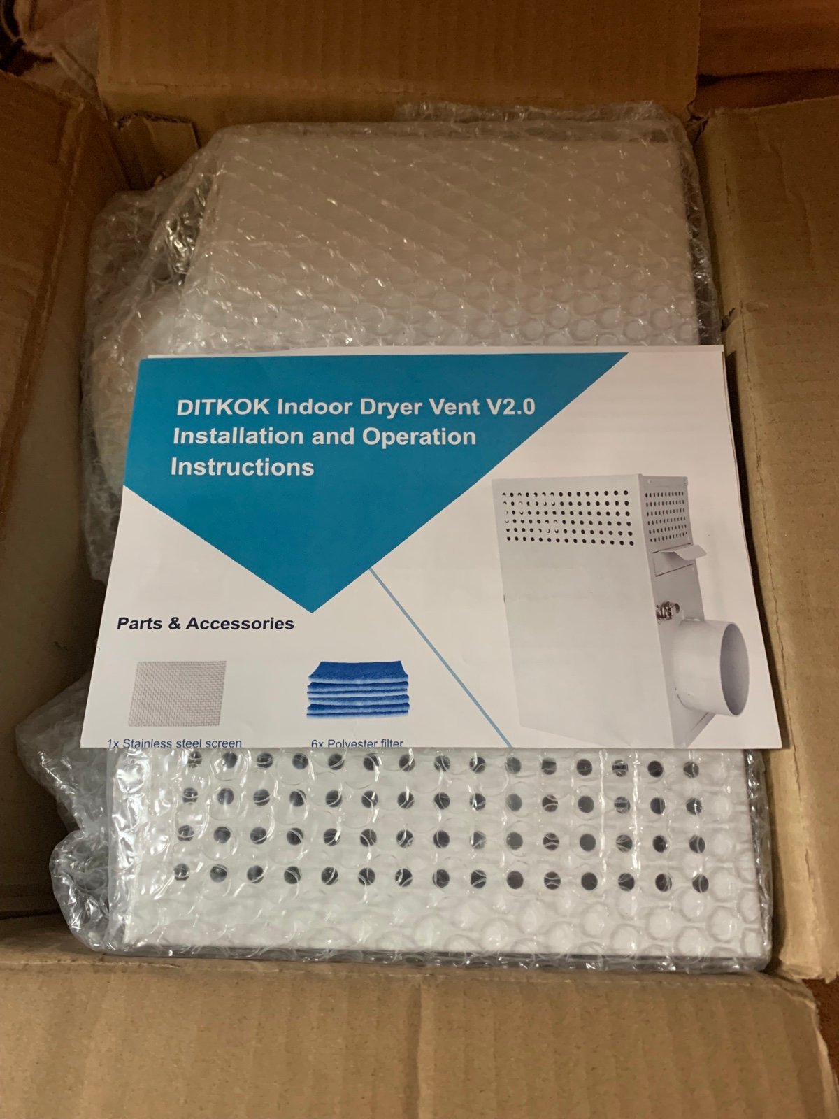 Upgrade Galvanized Steel Indoor Dryer Vent Kit, L-shape Design Dryer Duct Lin...