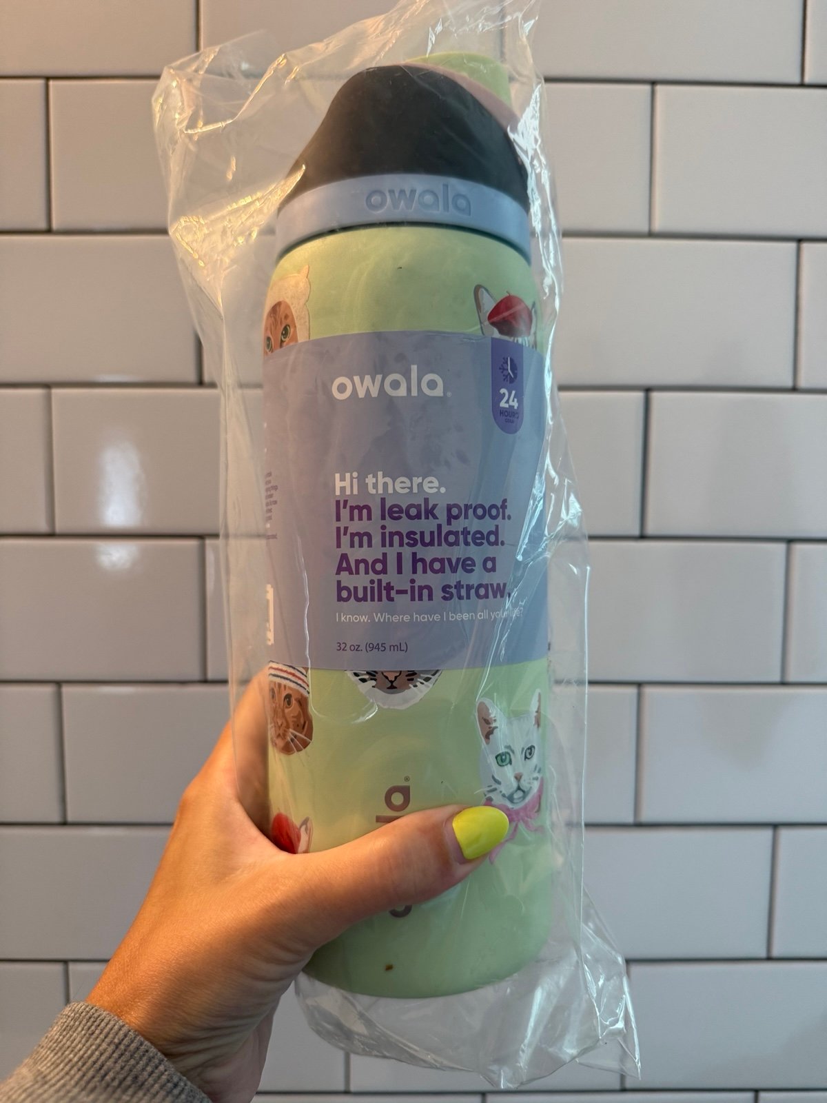 OWALA Cat Collage 32 Oz Freesip UO NEW IN HAND