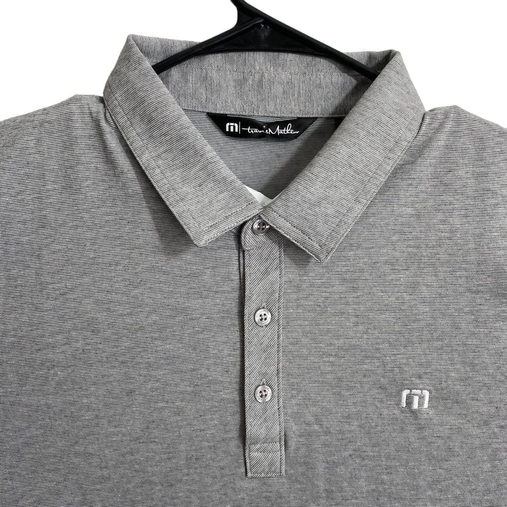 Travis Mathew Polo Shirt Mens Size XL Gray Golf Short Sleeve Performance Roots
