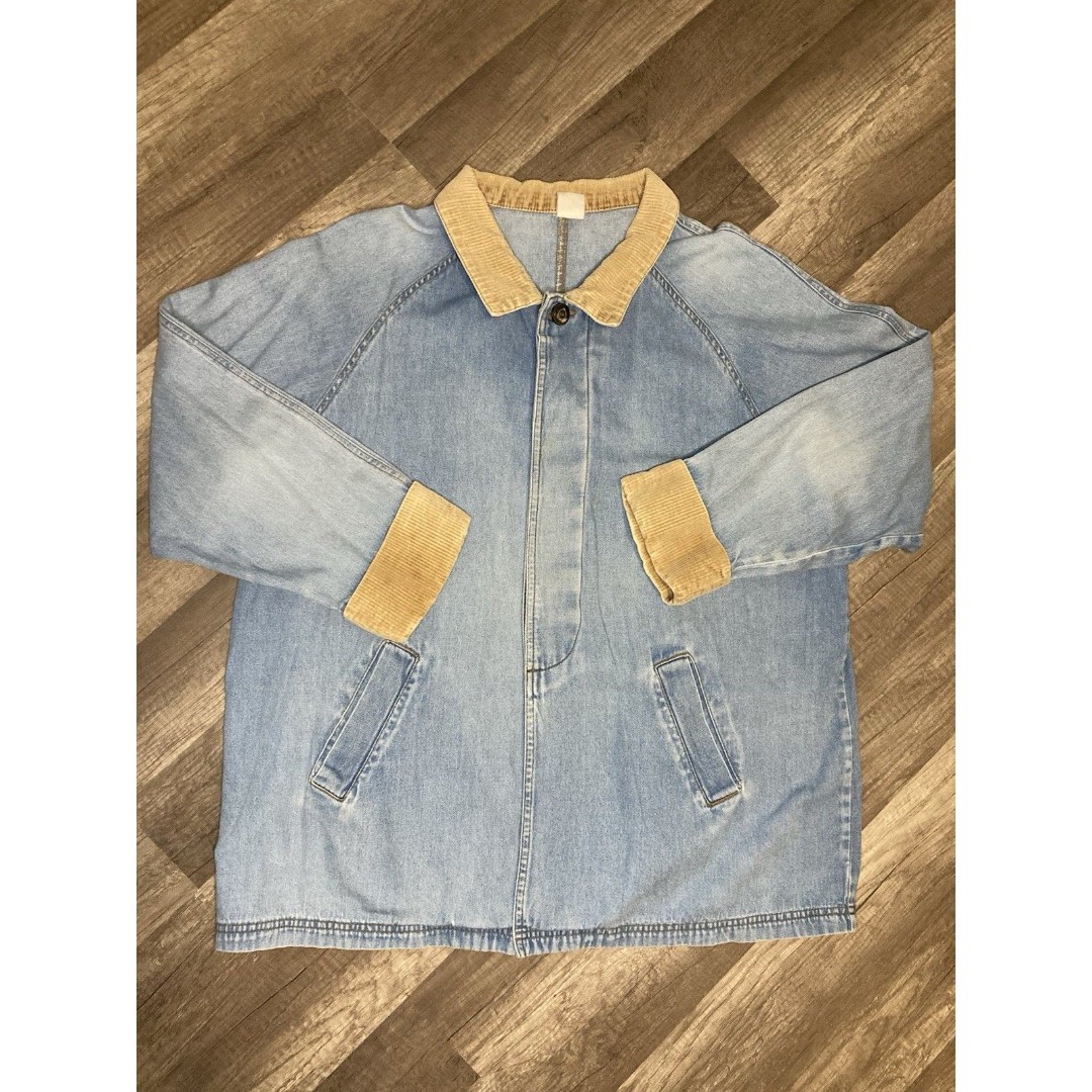 Jacket Vintage Y2K Denim Jean Shacket Corduroy Collar And Cuffs Womens Large