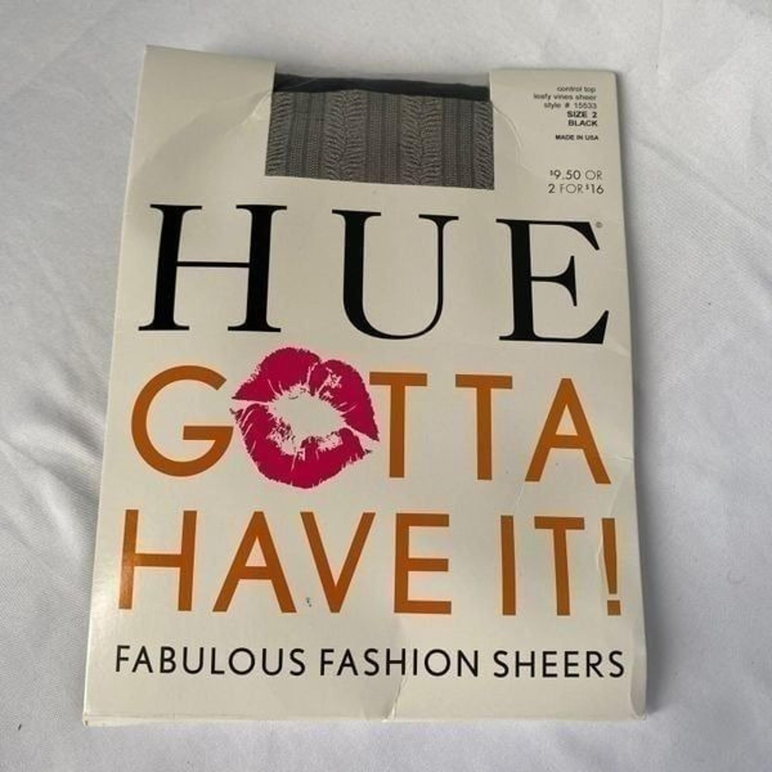 HUE Women's Gotta Have It Leafy Vines Sheer Pantyhose Size 2 Black