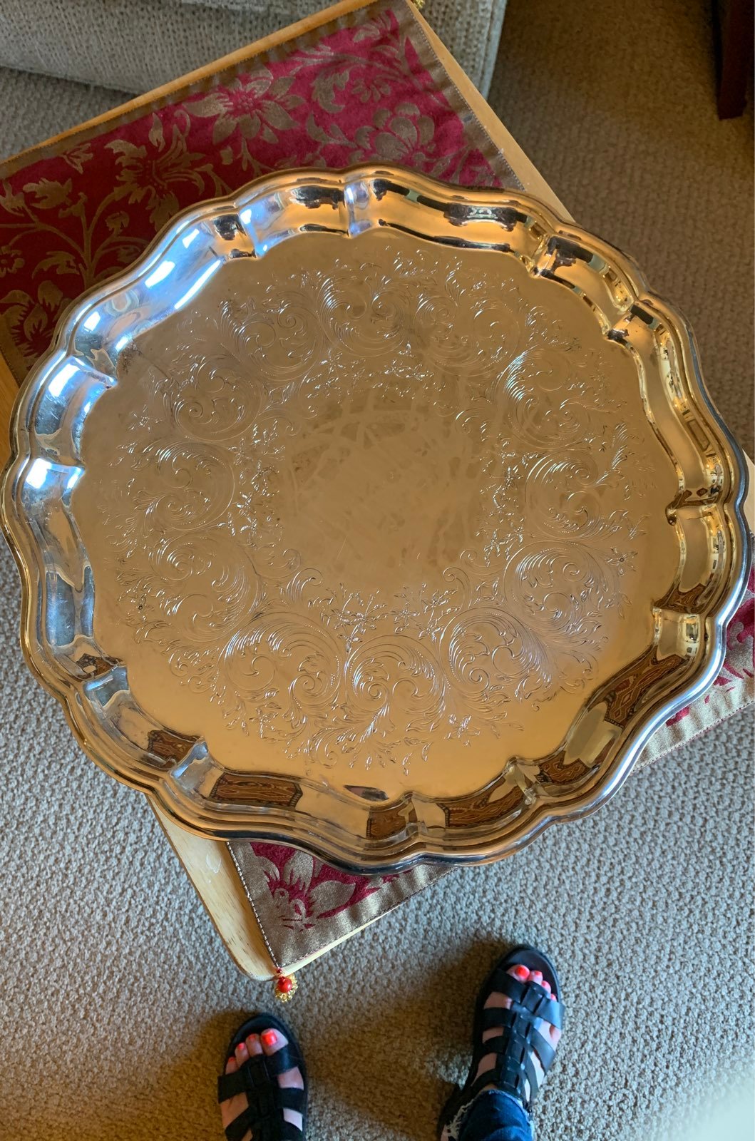 Silver serving tray