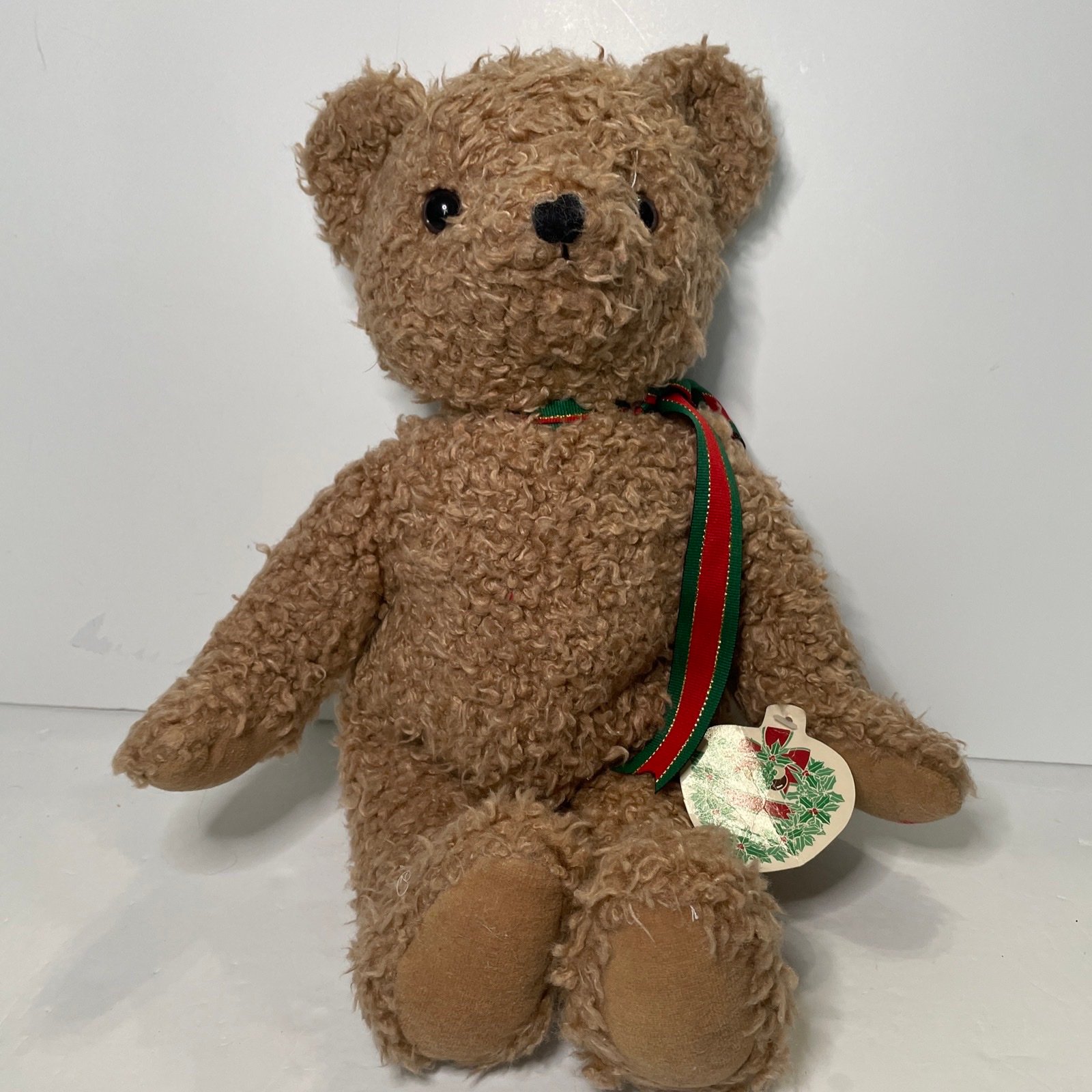 Vtg Fairview Teddy Bear 18” Kmart Tags Original with Holiday Ribbon Y2K