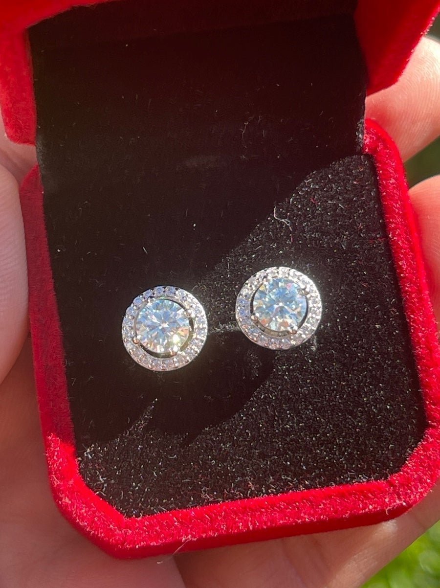 2ct 18k Gold Stud Moissanite diamond earrings VVS1