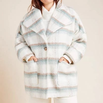 Anthropologie Elsa Plaid Coat Size L