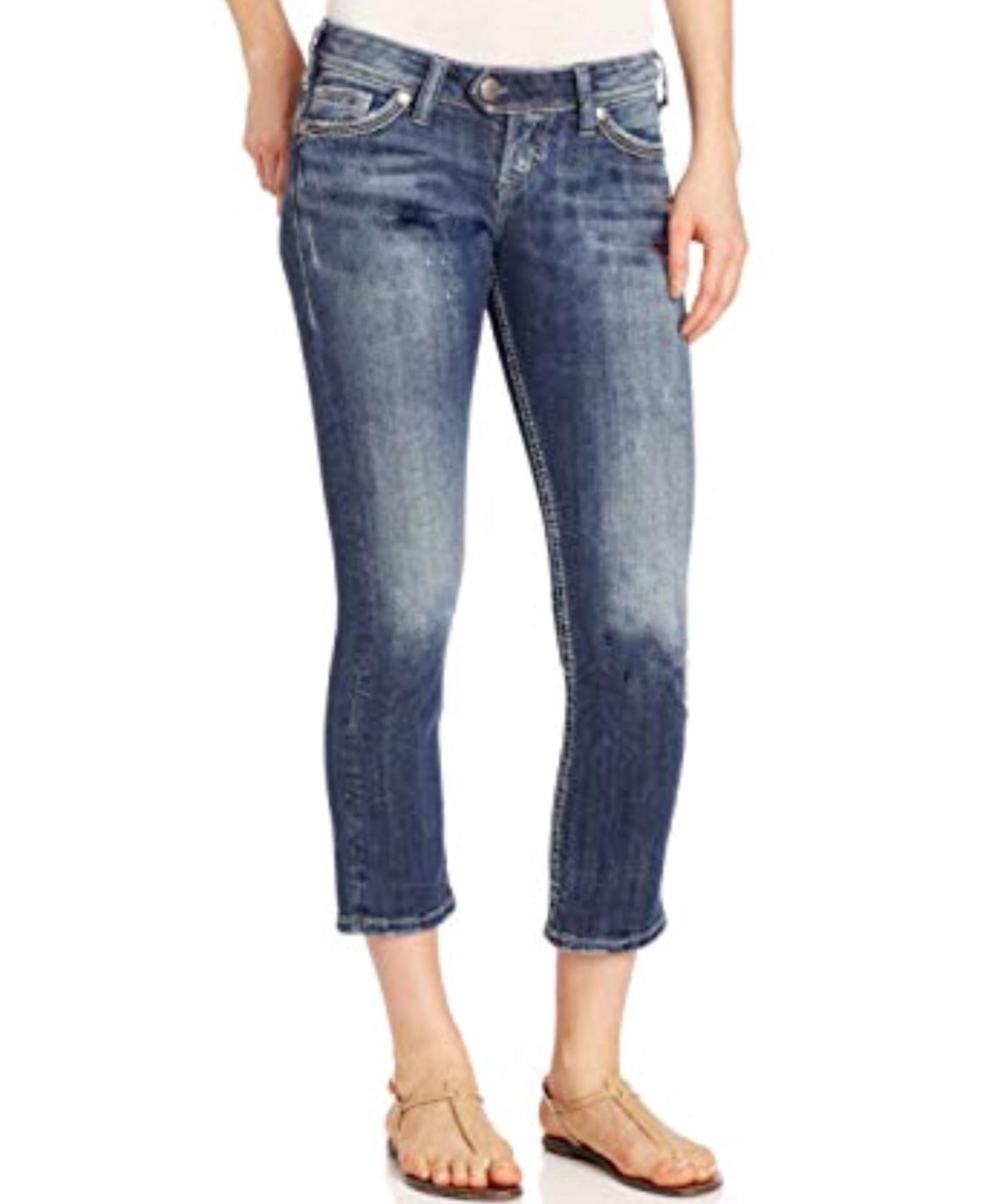 Silver Jeans Light Wash Denim Capris