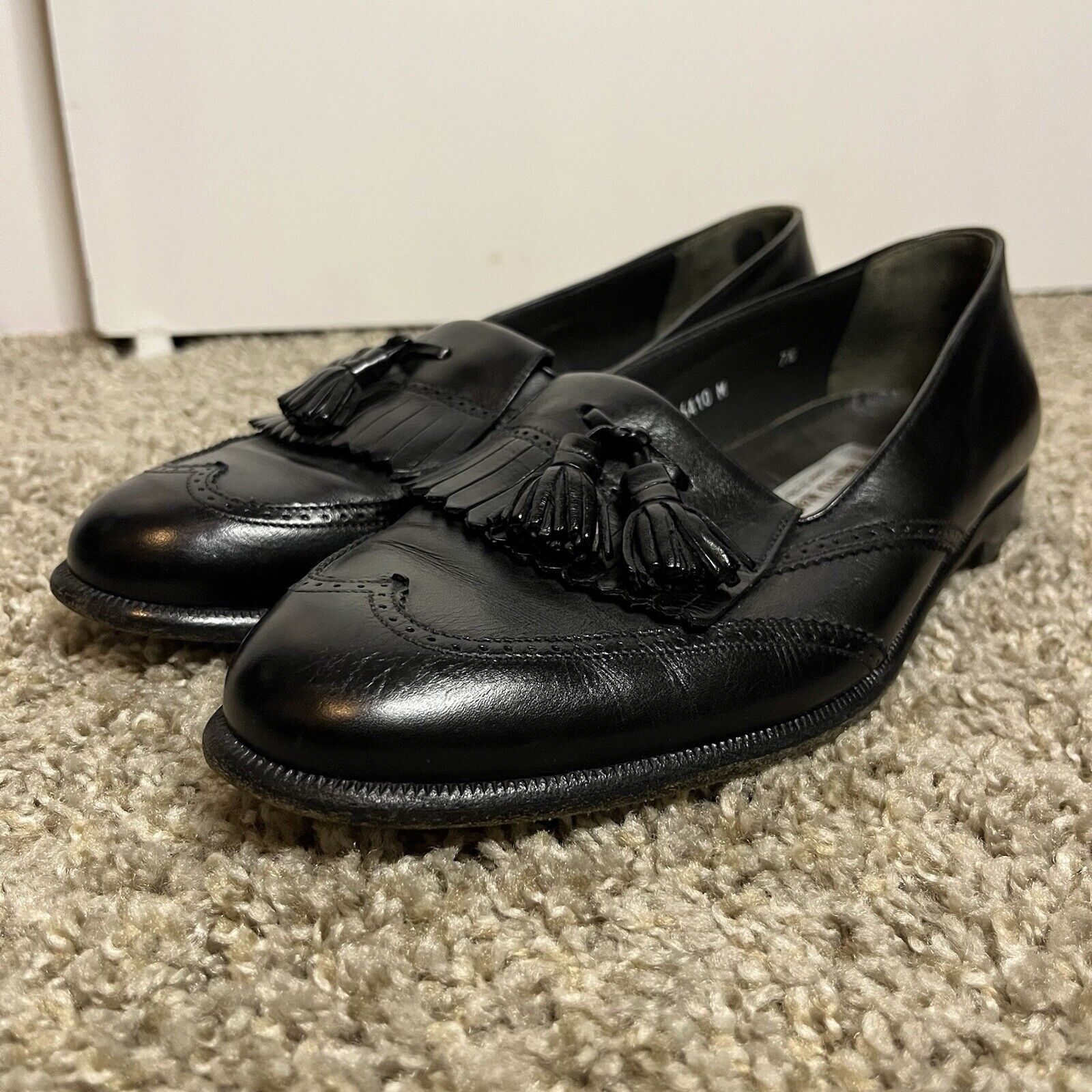 Bruno Magli Sully Tassel Loafers Men's Size 7 Black Leather Made In Italy