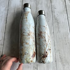 PREOWNED SET OF SWELL BOTTLES MARBLE GOLD 17 oz AND 25 OZ BOTTLES SET