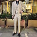 Beige Double-Breasted Tuxedo