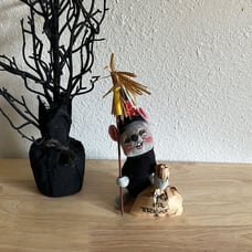 Vintage 1965 ANNALEE 9 Halloween Trick or Treat WITCH MOUSE