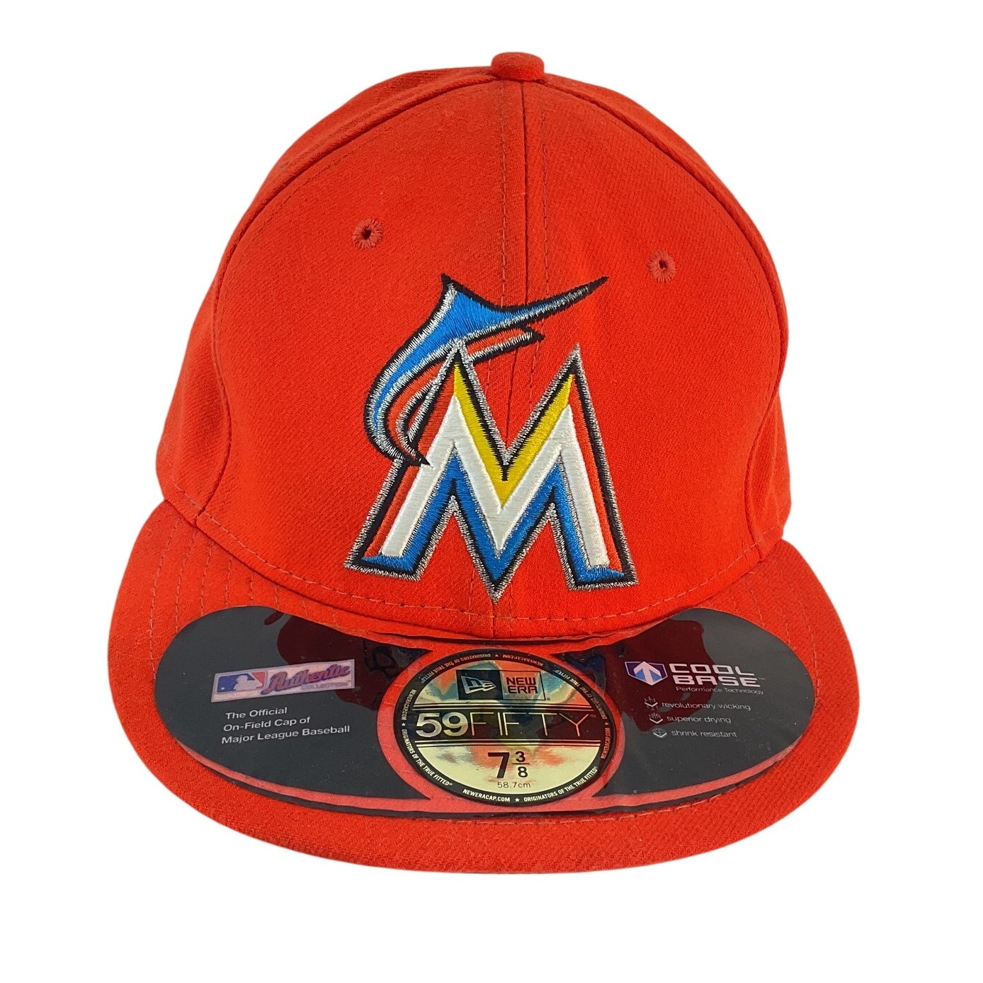 New Era Miami Marlins Orange Baseball Cap Men’s 7 3/8 Polyester NWT