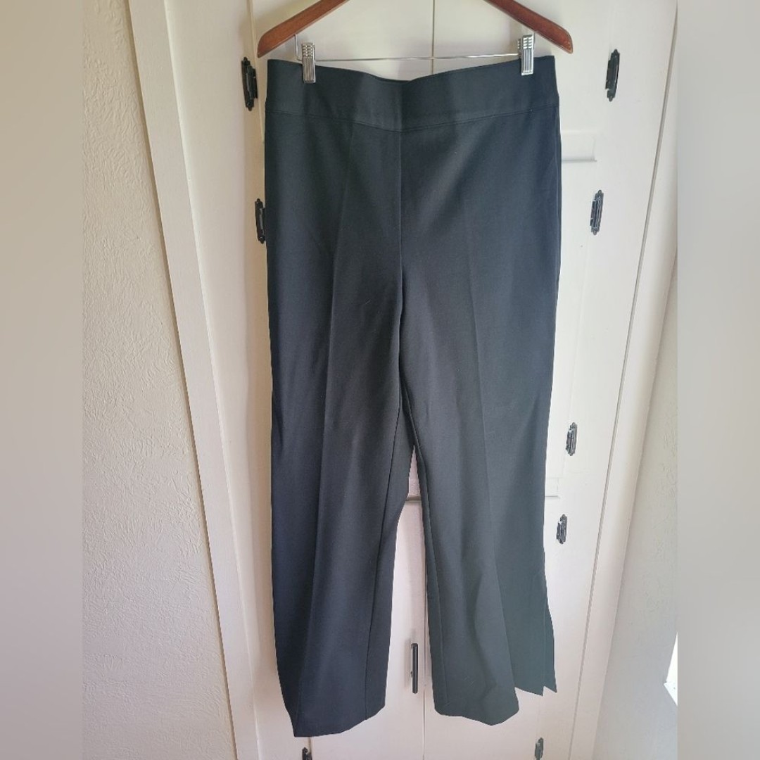 Spanx Perfect Pant Split Black Pull On Ponte Shaping Pants 1X Tall