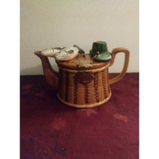 Fishing Creel Teapot By Richard Parrington Figural Vtg 1995 Tea Pot England