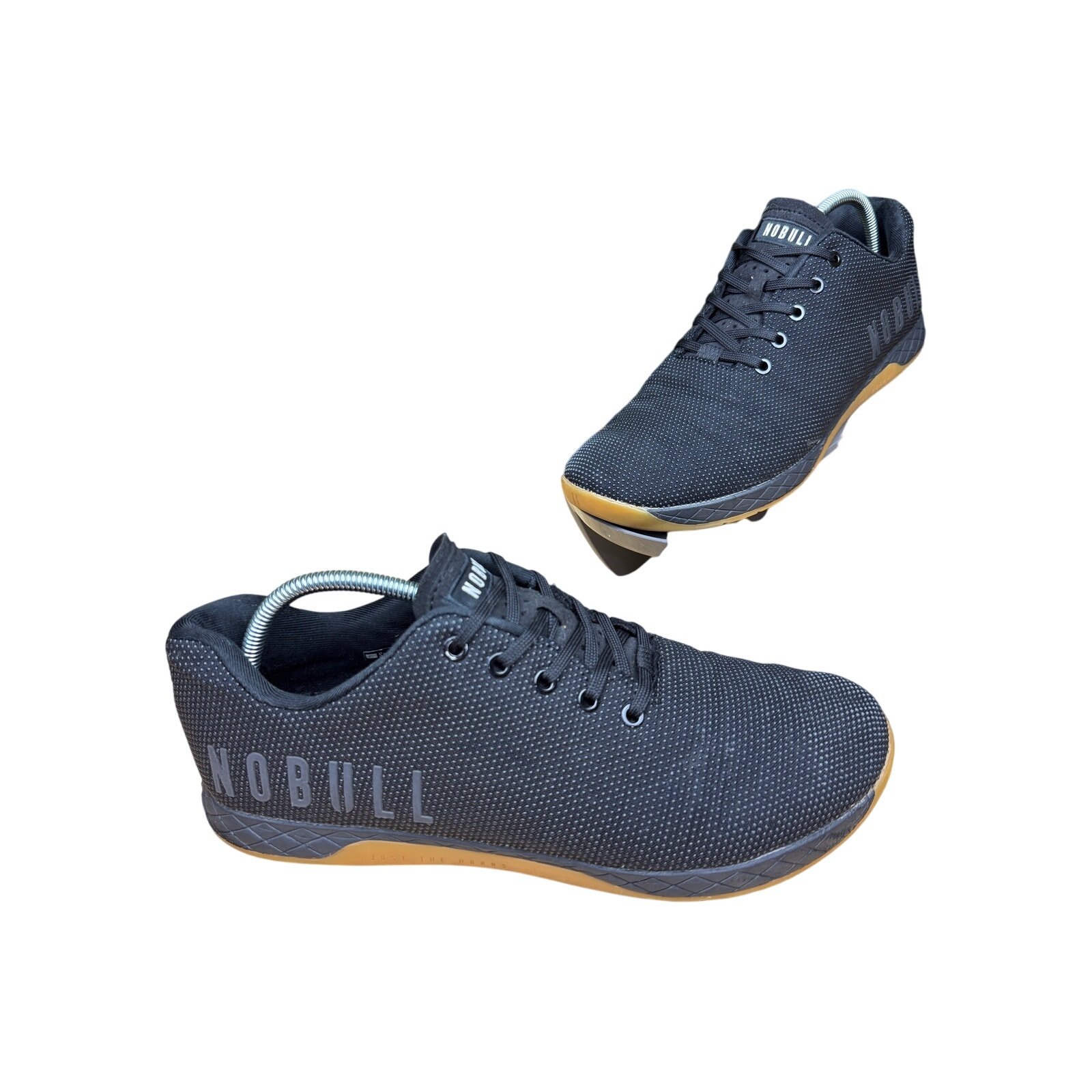 NOBULL Outwork Super Fabric Trainers Shoes Black Gum Bottom Mens 12 Womens 14.5