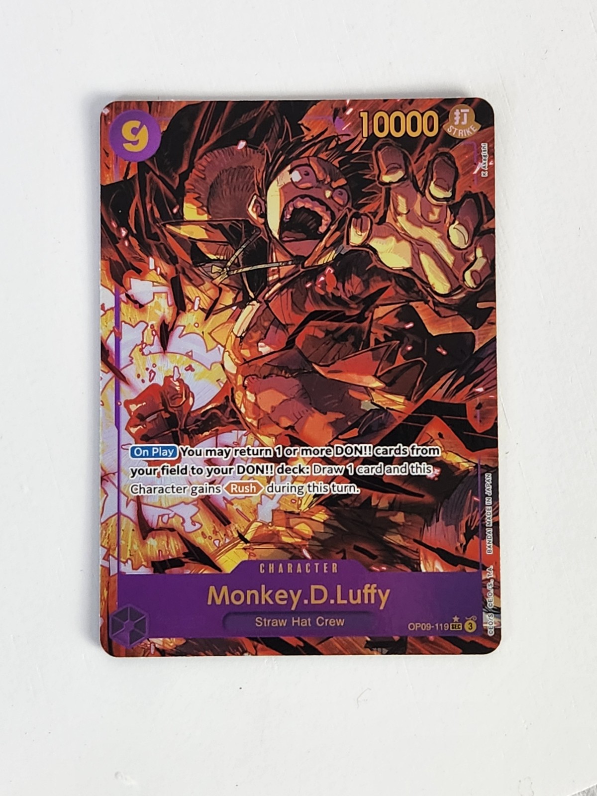 One Piece TCG English OP09-119 Monkey D Luffy Alt Art Parallel - detail