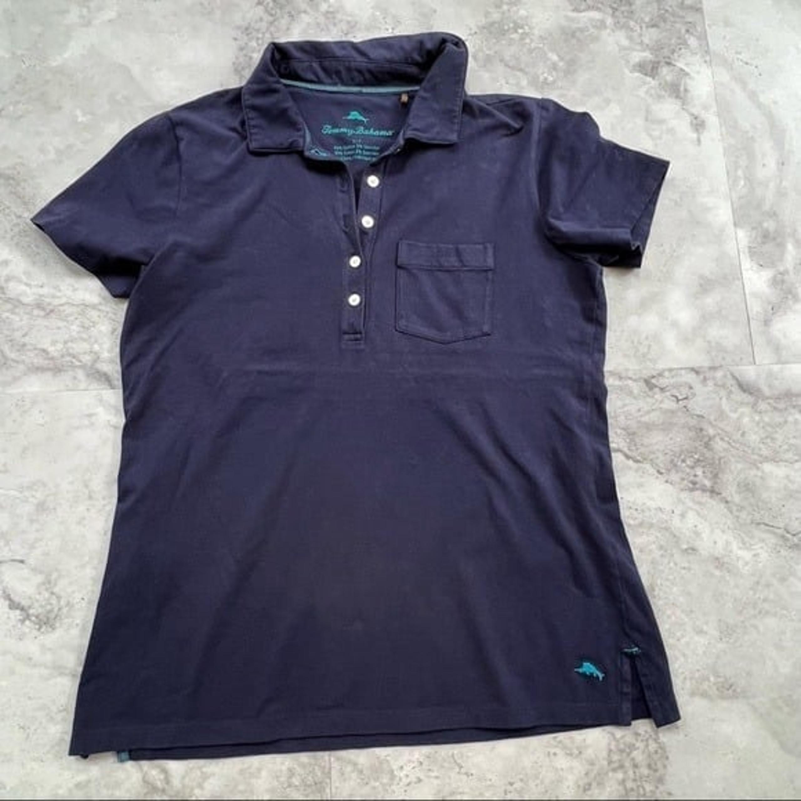 Tommy Bahama Navy Blue Polo Shirt Womens Size Small