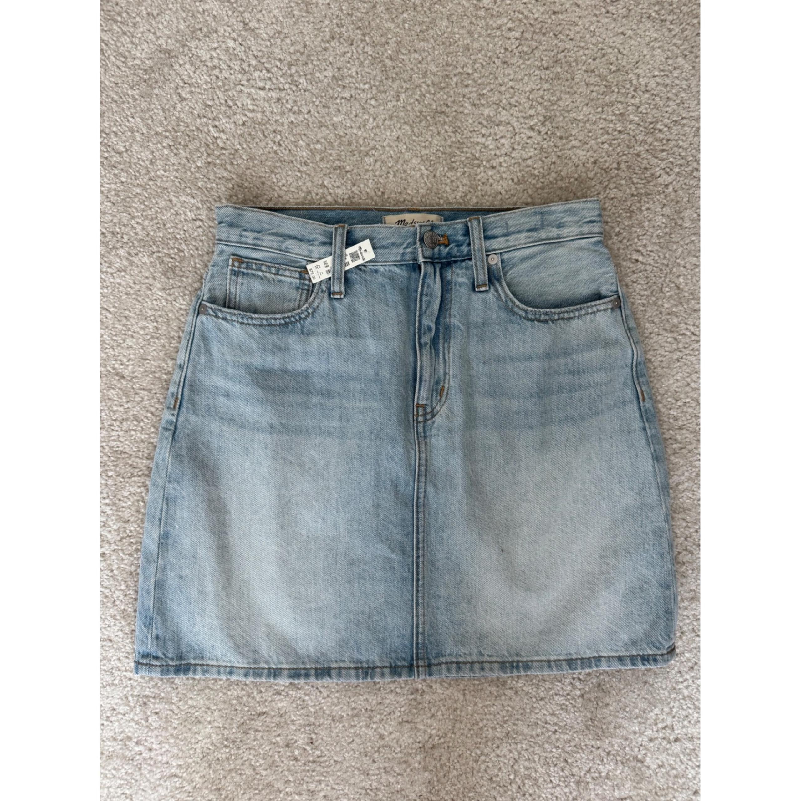 Madewell Denim Mini Skirt A-Line Rigid Light Wash Women's Size 26 NWT