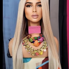Sexy blonde ash bone beige straight h.d balayage lace front wig