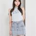 Darich DD logo mix no-sleeve knit tops.