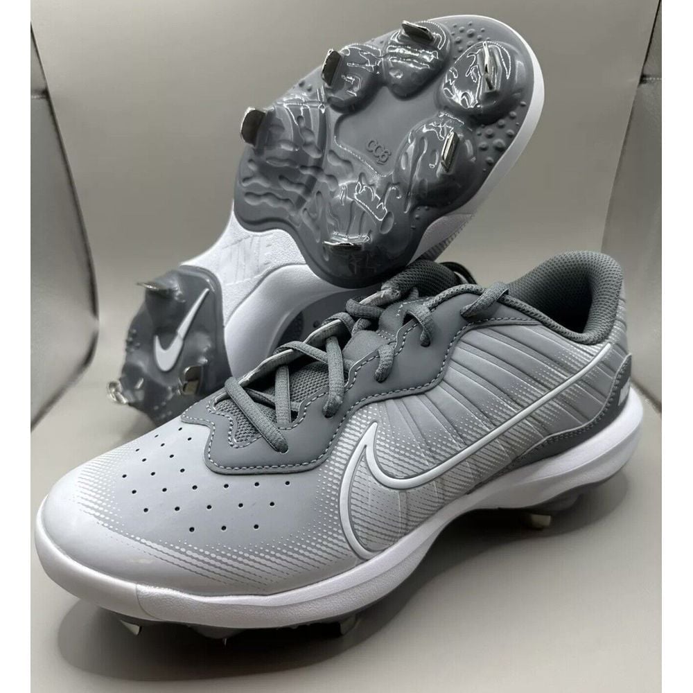 Nike Baseball Cleats Alpha Huarache Varsity 4 DJ6516-012 Low Gray Men's Size 14
