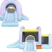 Marshmallow Rainbow Bounce House, Pastel Bouncer Slide 11.5x7.2x5.9ft qb488-n