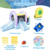 Marshmallow Rainbow Bounce House, Pastel Bouncer Slide 11.5x7.2x5.9ft qb488-n
